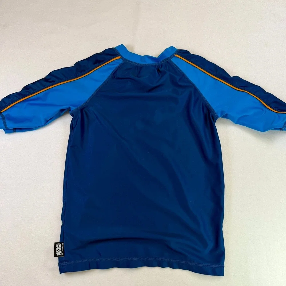 Star Wars Stormtrooper Long Sleeve Rashguard Swim Shirt Kids 7/8‎ Blue Disney